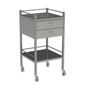 stainless steel trolley instrument dressing infection control shelf castors