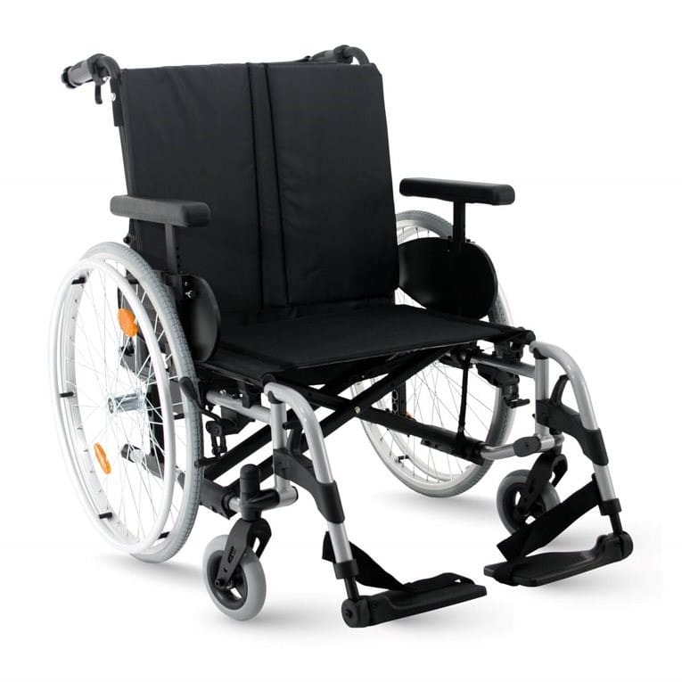 Breezy RubiX Manual Wheelchair, 18/19" Depth, Fixed Backrest, Blue