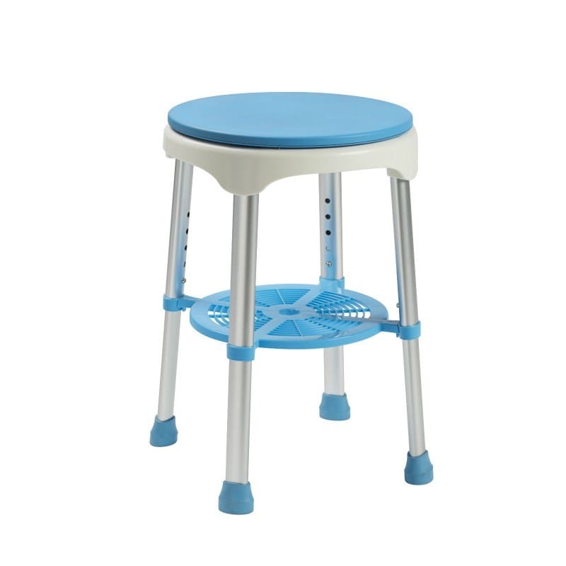 Max Mobility Delta S34 swivel shower stool with round padded seat and aluminium frame