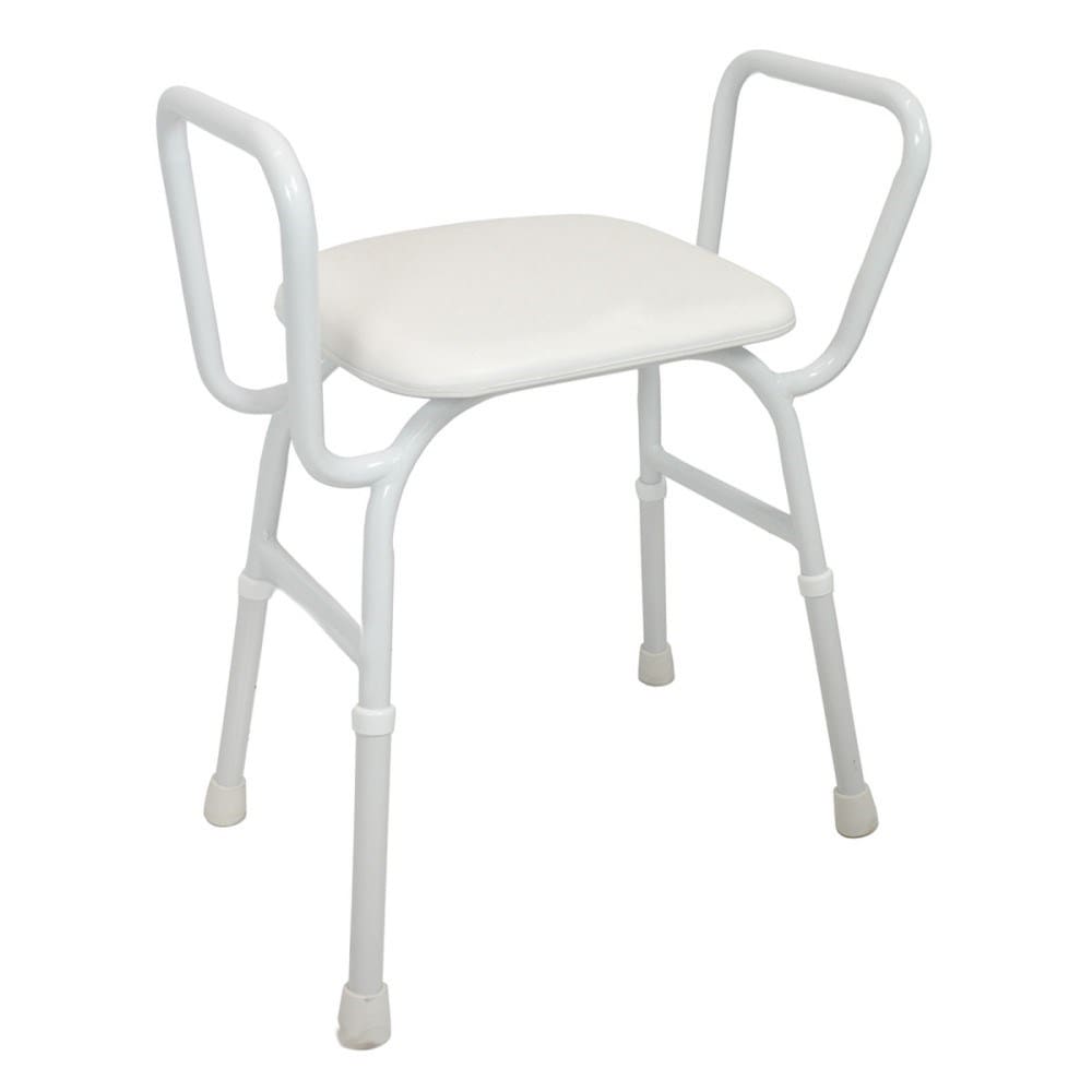 Aluminium Shower Stool, padded seat