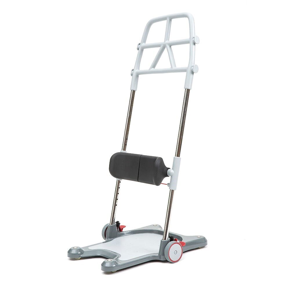 Molift Raiser Pro manual sit to stand transfer platform with padded leg supports and handle