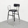 K Care kitchen perching stool with padded angled seat, padded backrest and removable armrests
