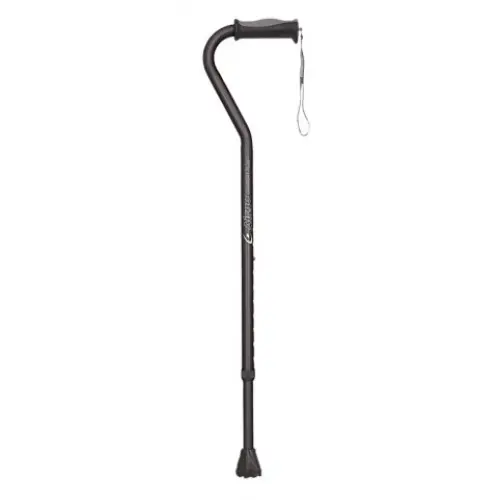 Airgo Comfort-Plus folding walking stick in blue anodised aluminium with cushioned handle