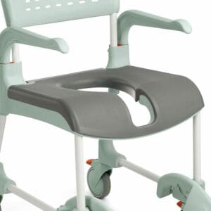 Etac Clean Mobile Shower Commode Soft Comfort Seat, 2cm Thickness, 18cm Opening Width, Open Front