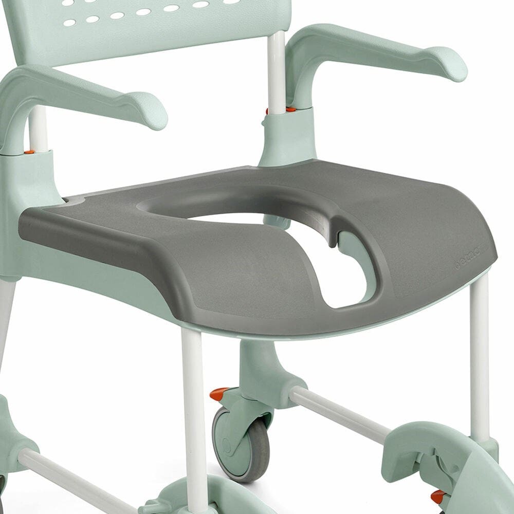 Etac Clean Mobile Shower Commode Soft Comfort Seat, 2cm Thickness, 18cm Opening Width, Open Front