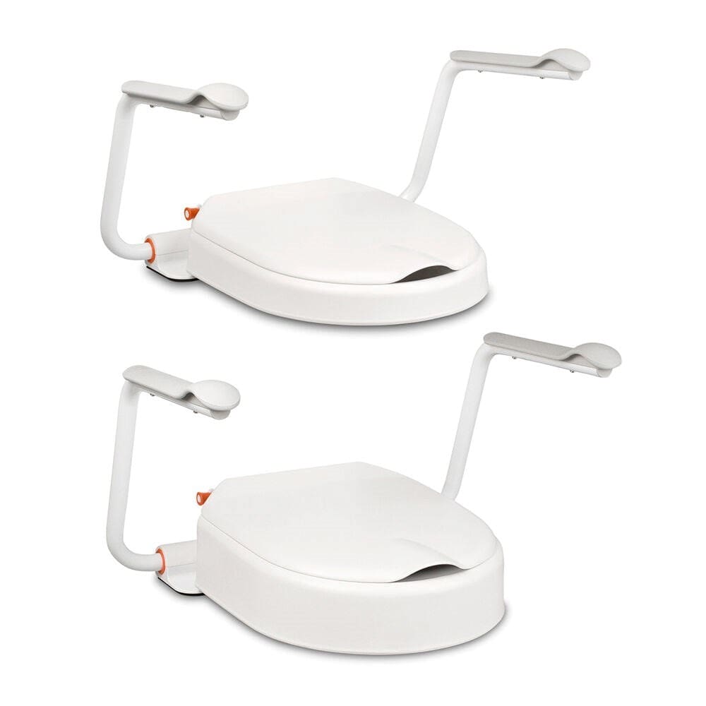 Etac Hi-Loo Toilet Seat Raiser Fixed Height, Angled with Arm Supports