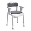 Etac Swift commode chair with backrest, arm supports and pan