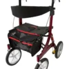 Peak Care Ellipse Lite Outdoor rollator with 11 inch wheels, suspension, padded seat and bag