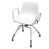 Myco Ultra swivel shower chair with plastic shell seat, arms and powder coated aluminium frame