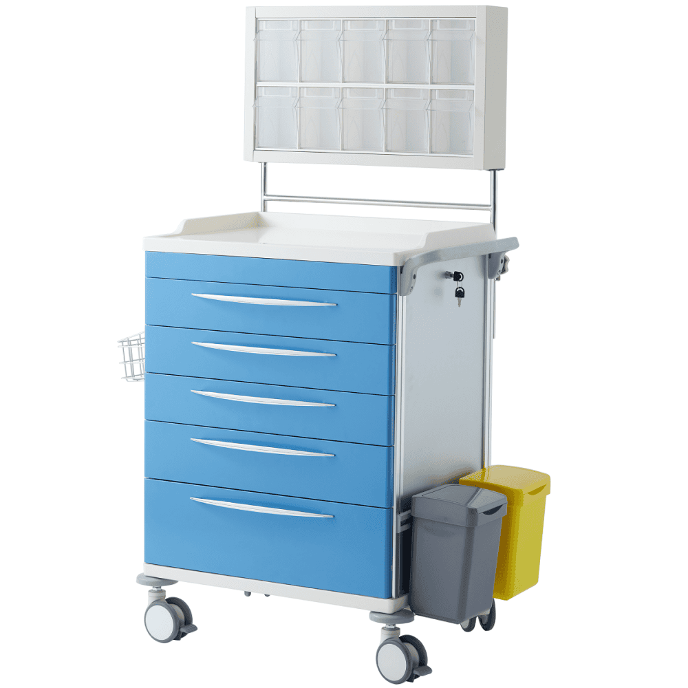 Anesthesia Trolley - BLUE Drawers