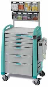 Avalo Anaesthetic Cart, Keyless, 10 High, Green