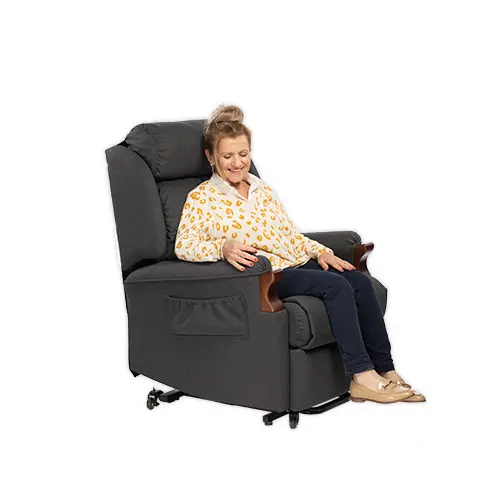 Oscar Barwon electric lift recliner chair in Oscar Suede fabric (view 8)