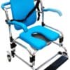 Mobile Shower Commode, PU Foam Backrest/Seat/Arms, Aluminium Frame, 150kg SWL