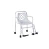 BE Shower Chair, Fixed Height, With Wheels, Arms & Hangers