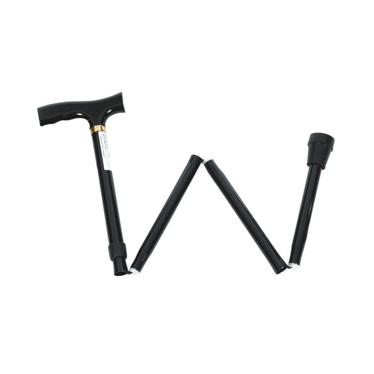 BE Cane, Folding, Contour Hndl, Strap, Blk