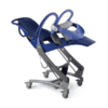 Arjo Carendo electric hygiene chair with padded seat and backrest on castors