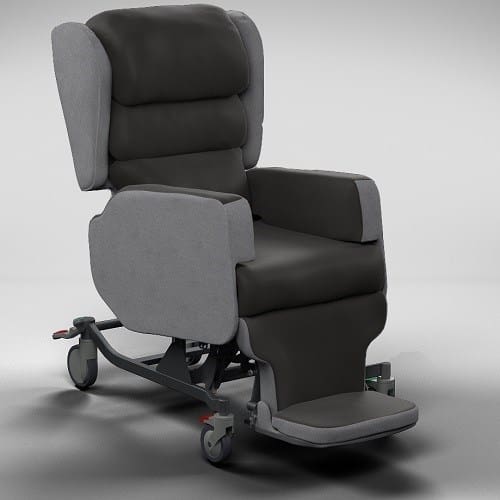 Accora Configura Advance manual tilt in space care chair in charcoal vinyl