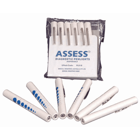 Penlight Torches, Disposable (Pack of 6)