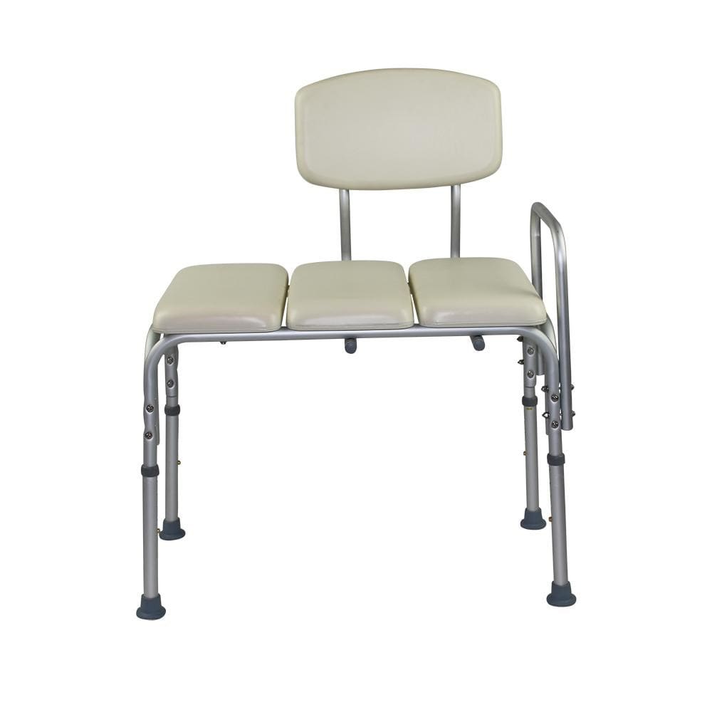 Endeavour Life Care padded bath transfer bench with padded seat, back and side handle