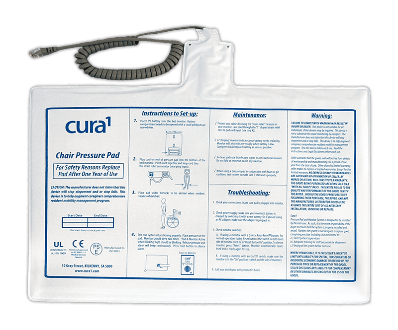 Cura1 2628 Premium Chair Pad, corded soft PVC chair sensor pad