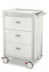 Viva Pre Pack Medication Cart, Aluminium, 3 Draw, 690mm X 520mm X 1010mm