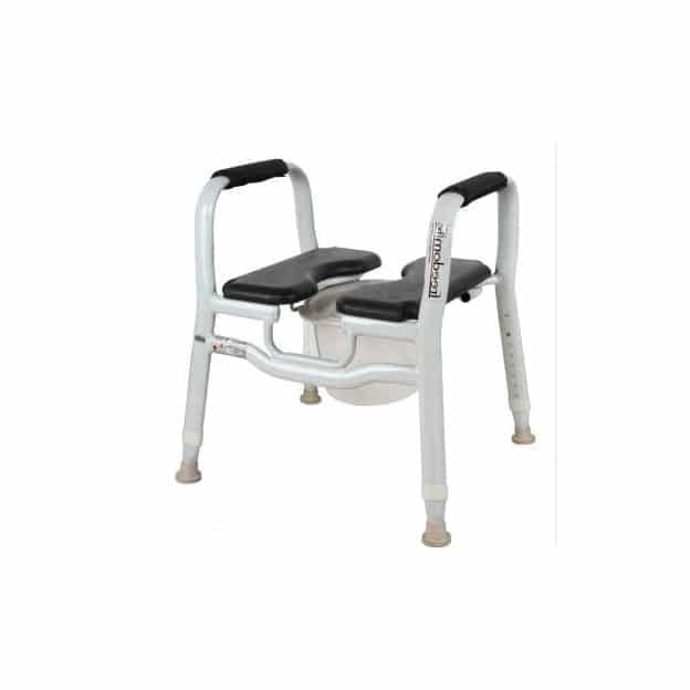 Freedom Split Seat Shower Chair 3 in 1 with powder coated aluminium frame and split padded seat