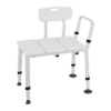Freedom heavy duty aluminium bath transfer bench with backrest, armrests and suction tips