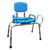 Freedom bath transfer bench with rotating moulded seat, padded backrest and armrests