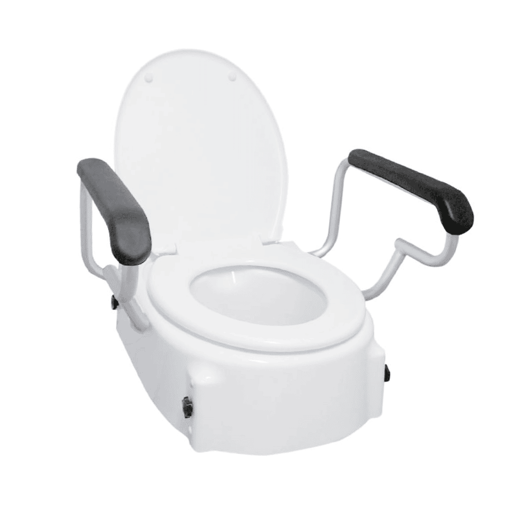 Toilet Seat Raiser with Flip Back Armrests