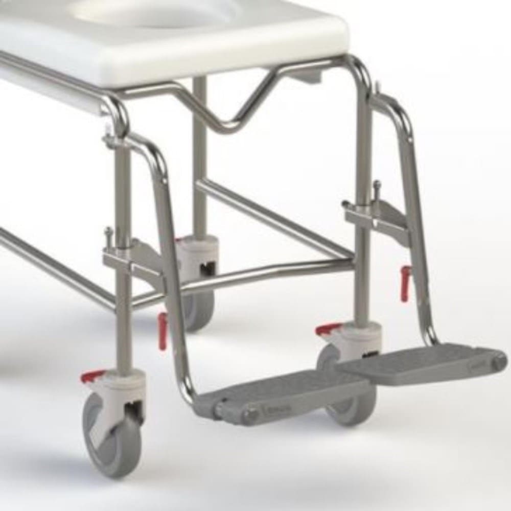 Shower Commode Swing-away Foot Rest SS, Pair