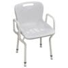 K Care heavy duty aluminium shower chair with arms and clip on moulded plastic seat