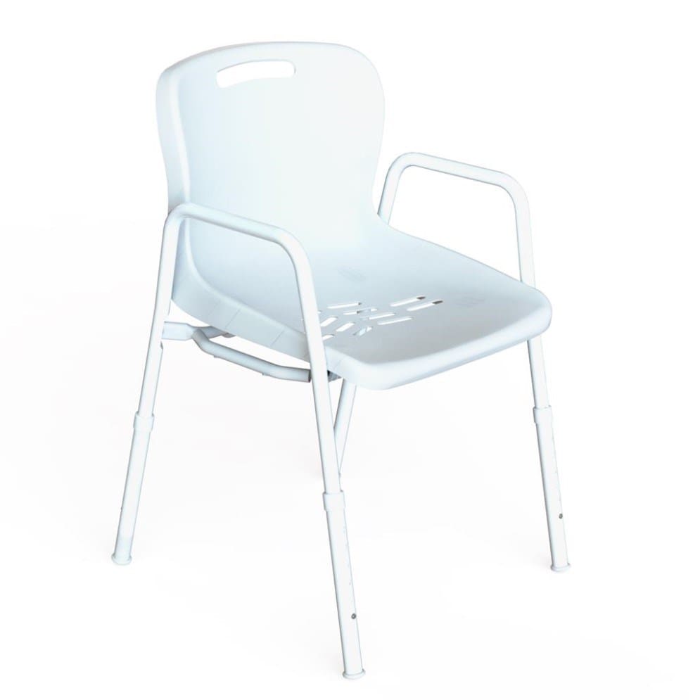 K Care Shower Chair with Arms and Plastic Seat
