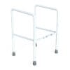 K Care white powder coated steel toilet surround frame with fixed arms