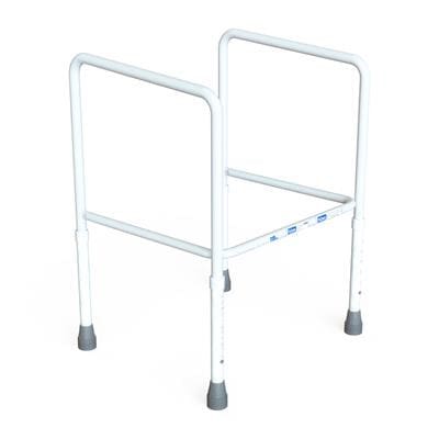 K Care white powder coated steel toilet surround frame with fixed arms