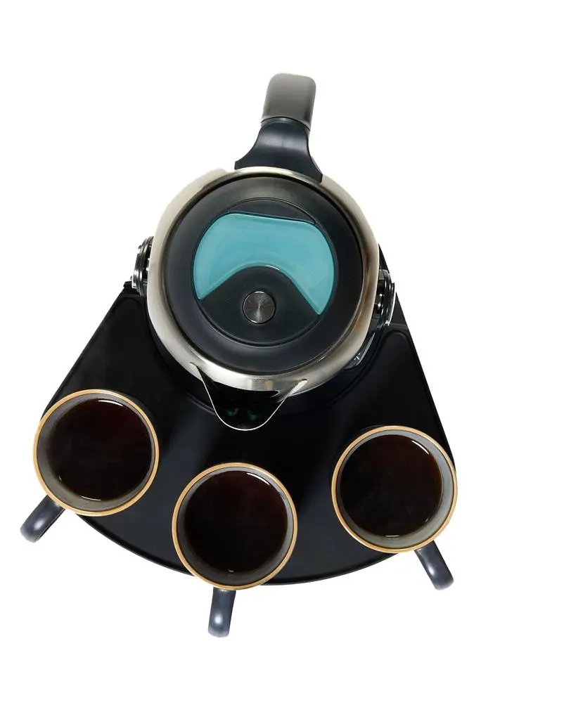 Gilia tipping kettle on its swivel base, BPA-free plastic and stainless steel (view 2)