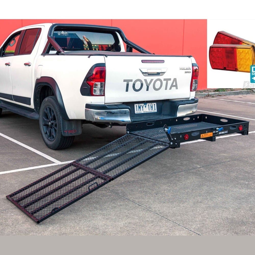 145cm X 76cm Mobility Scooter Wheelchair Carrier Atv Ramp Trailer With LED Light Kit