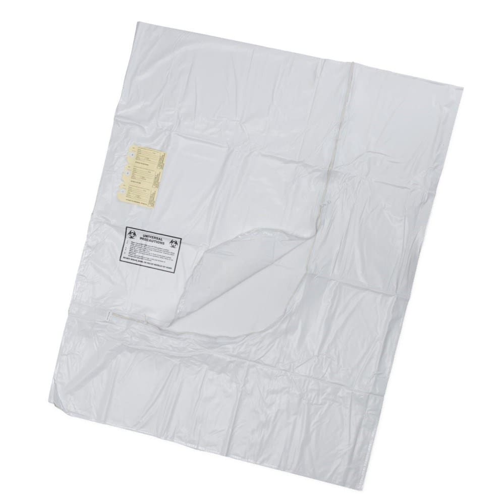 Adult Body Bag, PVC, C-Curve Metal Zipper, 91.4x228.6cm, White