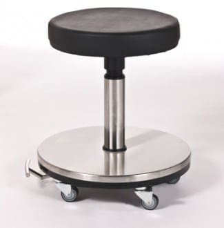 Surgeon Theatre Stool, Foot Operated, Variable Height 530-710mm, Stainless Steel Base