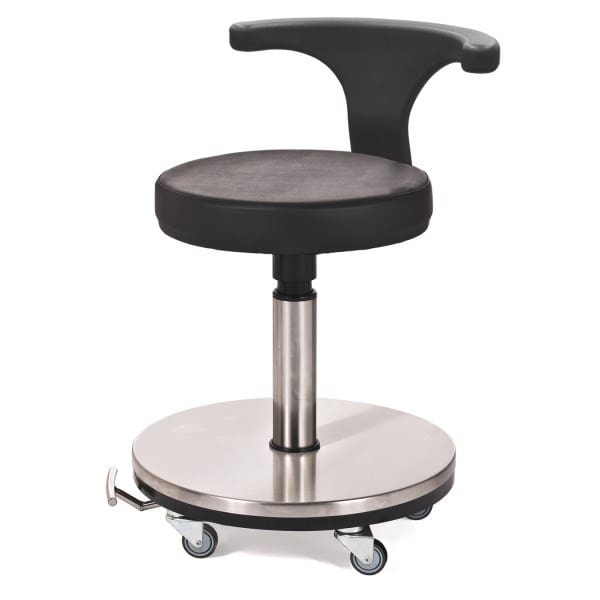 Surgeon Theatre Stool Foot Operated with Backrest | OS0270