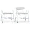 Homecraft Sherwood Plus bariatric perching stool with padded vinyl seat, padded back and tubular arms