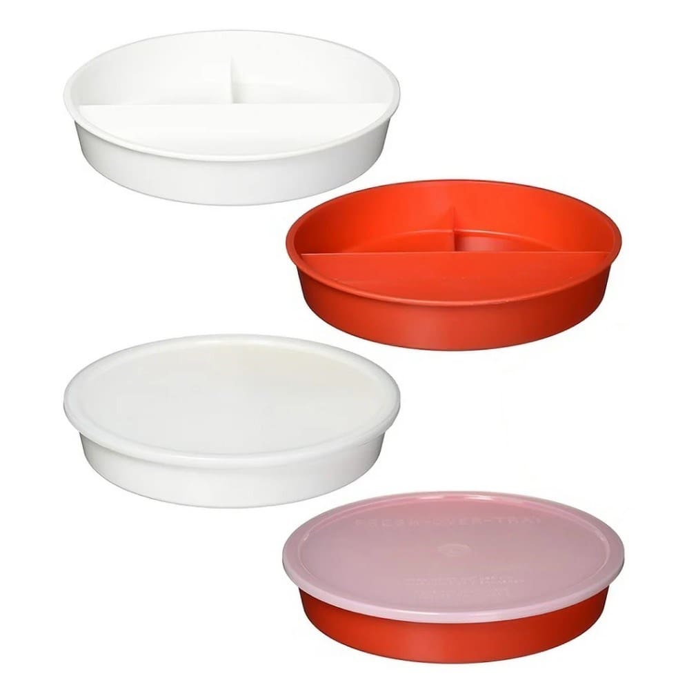High-Sided Divided Dish, 254mm dia, Red