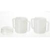 Two handled cup with lid, pair