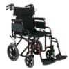 Red Gum Transport Chair Deluxe With Folding Backrest, Rev Armrests & Hand Brakes, Red