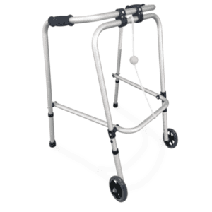 Red Gum Pyramid Walking Frame Alum Folding with Foam Grip 5" Front Castor