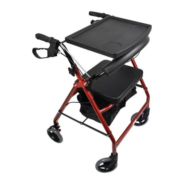 Red Gum Seat Walker Tray Table To Suit Most 50cm Seat Walkers, Black. 425mm, 3Kg