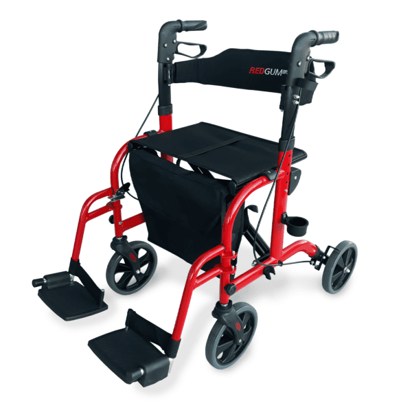 Red Gum Seat Walker Dual Purpose Transit Chair