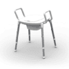 Red Gum Space Saver Toilet Seat Raiser, White, W470mm, H500-625mm, SWL 130Kg