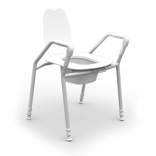Red Gum Folding Toilet Seat Raiser With Lid Cover, Including Shoot / Bowl, White, SWL 130Kg