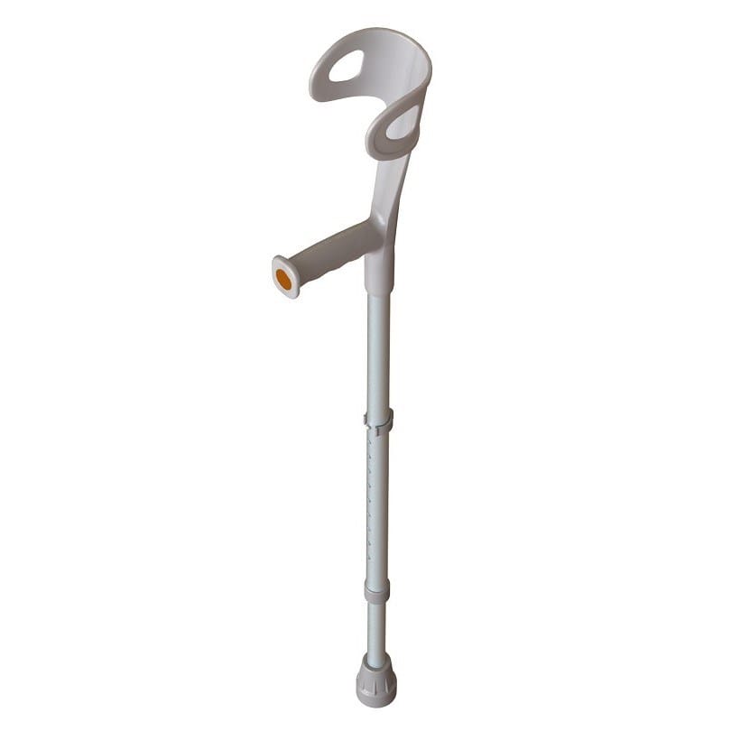 Red Gum Simple Forearm Crutch, Universal Side Lorr, Brushed Aluminium, 825-1050mm, SWL 113Kg, Pair