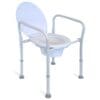 Red Gum Folding Toilet Seat Raiser With Lid Cover, Including Shoot / Bowl, Pearl White